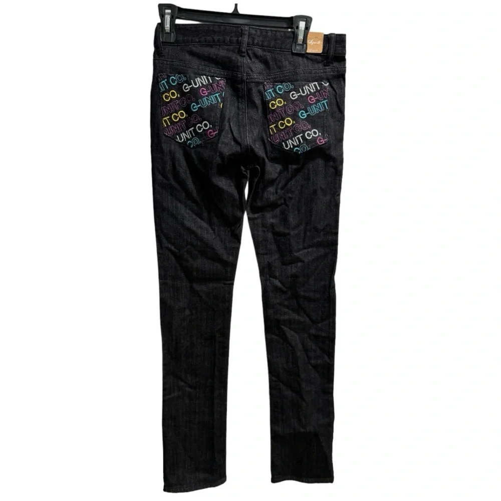G-Unit Skinny Stretch Slim Cut Black Rinse Jeans, G-Unit Logo Sz. 5 - Picture 2 of 7